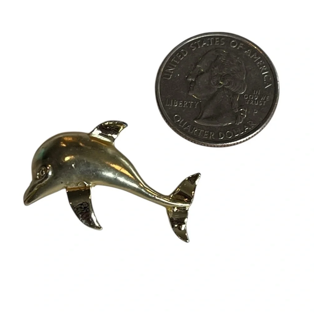 Vintage Gerry’s Silver-tone Dolphin Lapel Pin Brooch